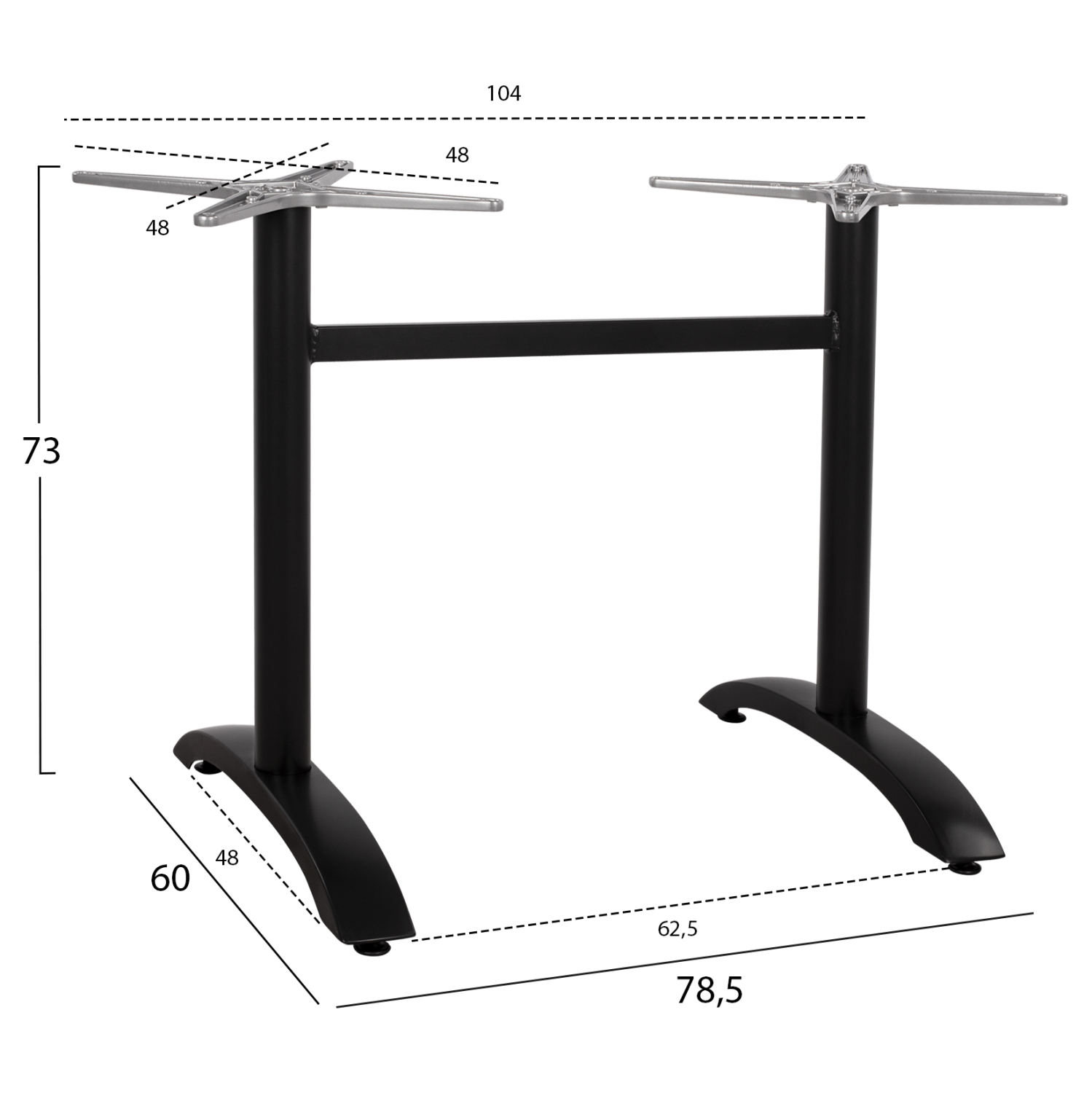 ΒΑΣΗ ΑΛΟΥΜΙΝΙΟΥ ΔΙΣΤΗΛΗ ΜΑΥΡΟ ΜΑΤ 78,5Χ60Χ73Υ εκ. 2