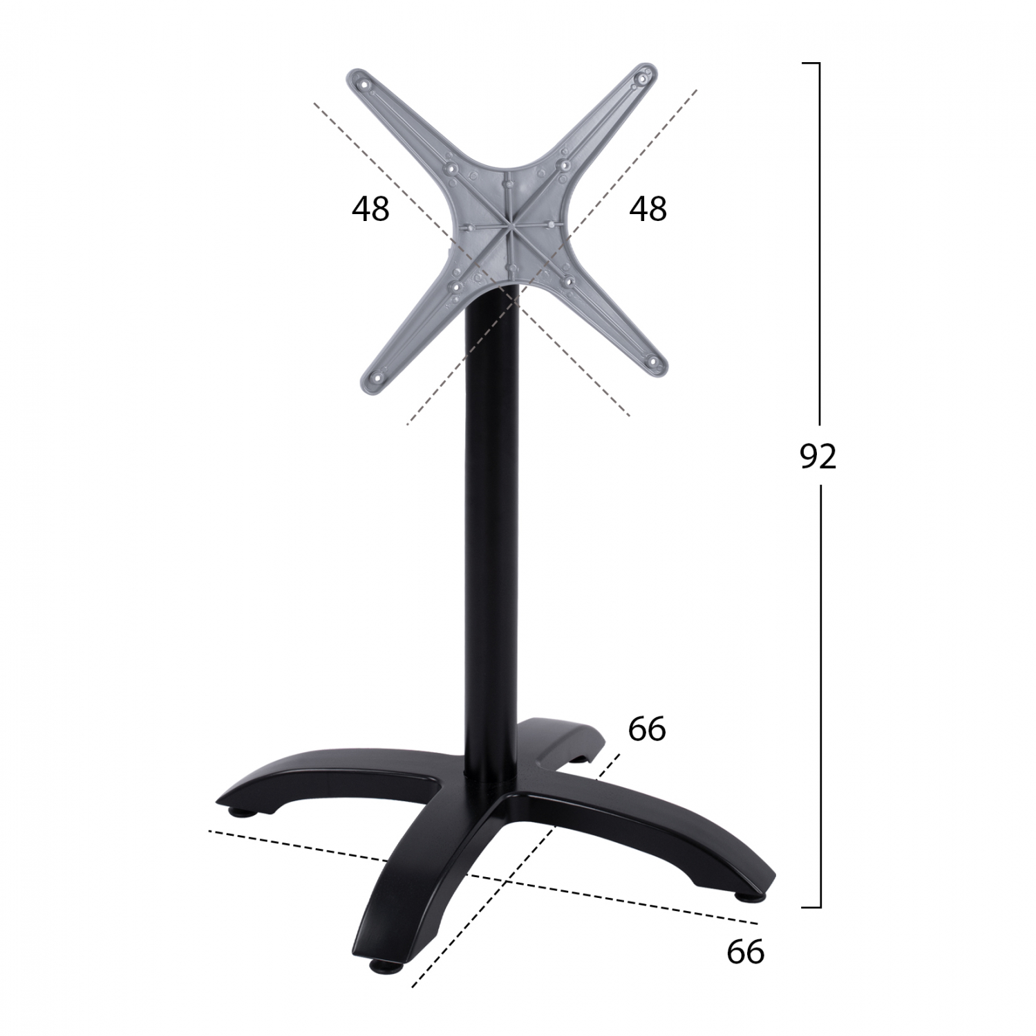 ΒΑΣΗ ΑΛΟΥΜΙΝΙΟΥ ΠΤΥΣΣΟΜΕΝΗ ΜΑΥΡΟ ΜΑΤ 66Χ66Χ72Υεκ. ΜΕ ΣΤΑΥΡΟ 48Χ48εκ. 3