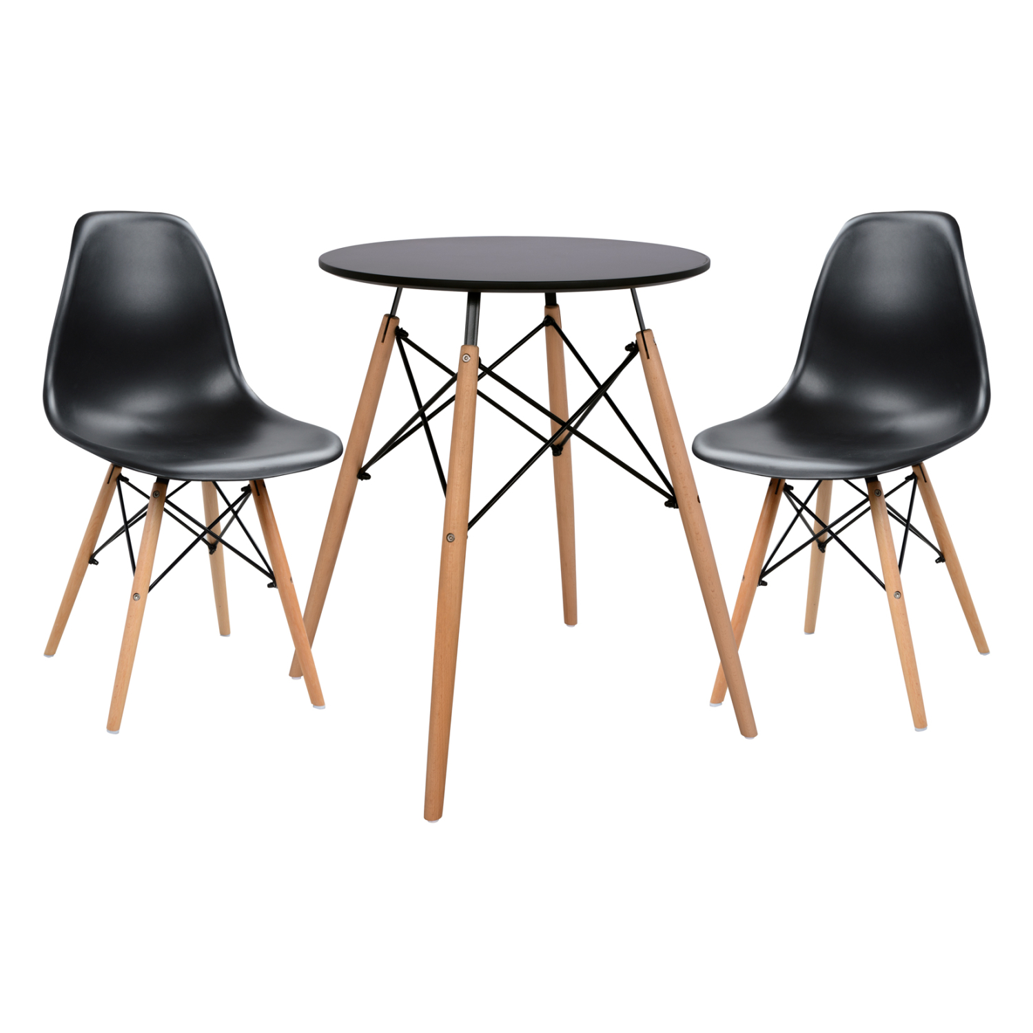 ΣΕΤ ΤΡΑΠΕΖΑΡΙΑΣ 3ΤΜΧ TWIST ΣΤΡΟΓΓΥΛΟ ΤΡΑΠΕΖΙ Φ60 &amp; 2 ΚΑΡΕΚΛΕΣ ΣΕ ΜΑΥΡΟ 1