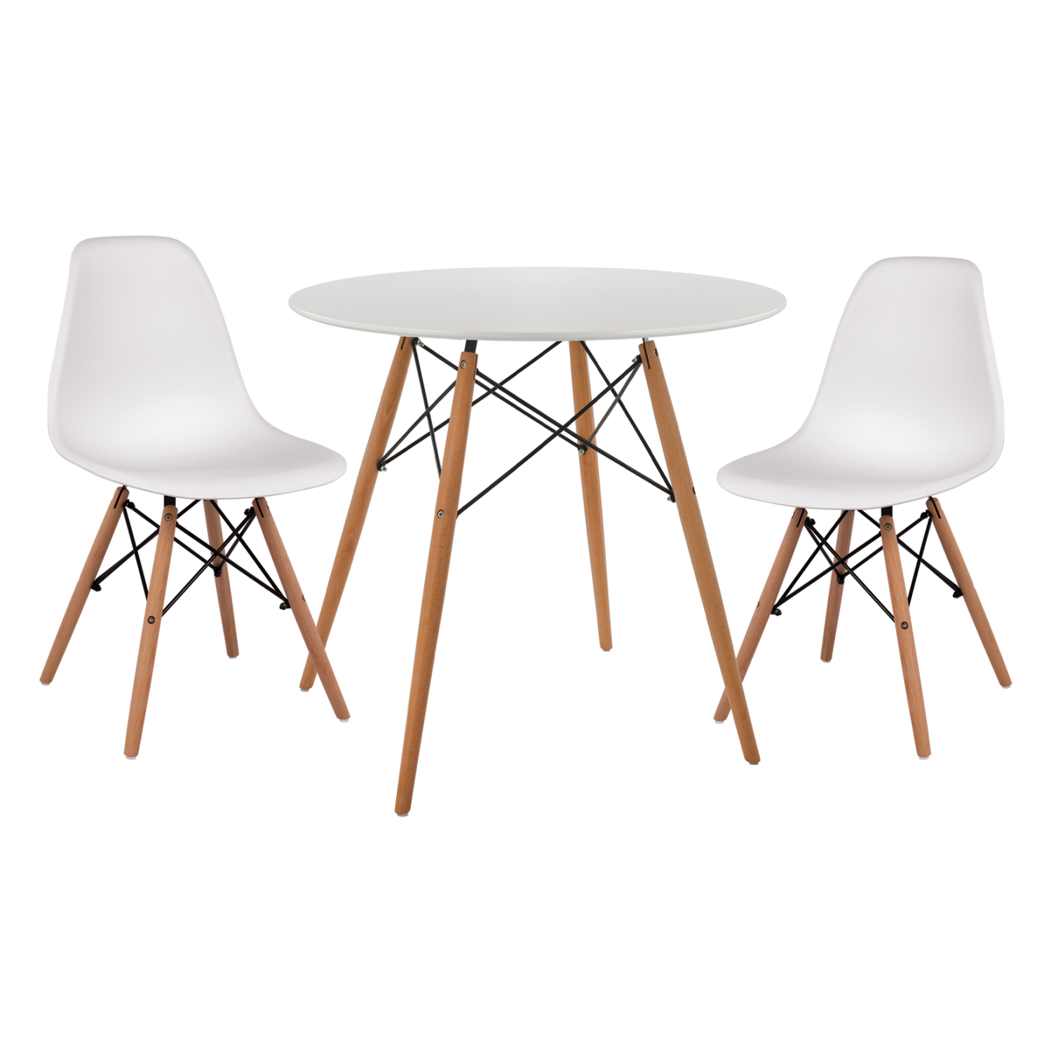 ΣΕΤ ΤΡΑΠΕΖΑΡΙΑΣ 3ΤΜΧ TWIST ΣΤΡΟΓΓΥΛΟ ΤΡΑΠΕΖΙ Φ80 &amp; 2 ΚΑΡΕΚΛΕΣ ΣΕ ΛΕΥΚΟ 1