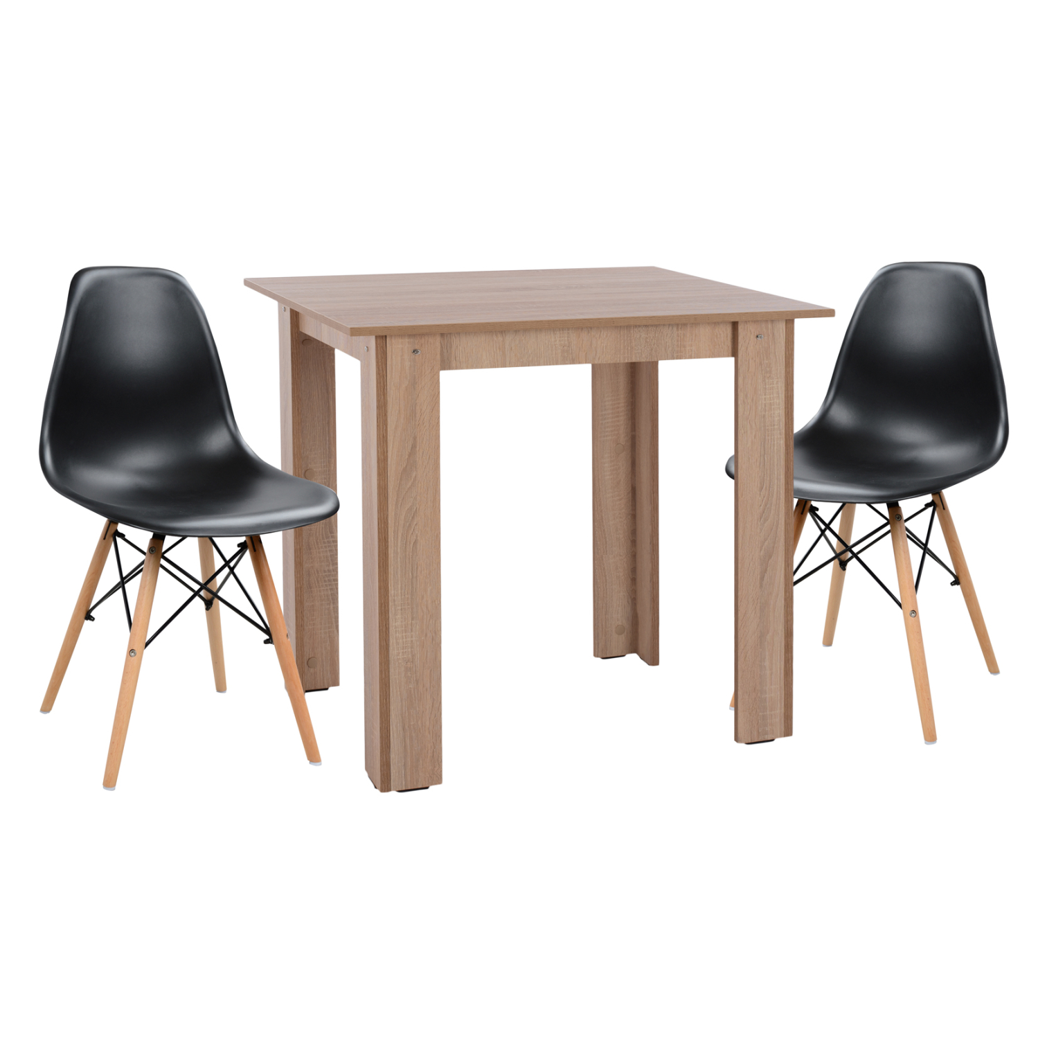 ΣΕΤ ΤΡΑΠΕΖΑΡΙΑΣ 3ΤΜΧ KELVIN ΤΕΤΡΑΓΩΝΟ ΤΡΑΠΕΖΙ SONAMA OAK--2 ΚΑΡΕΚΛΕΣ ΜΑΥΡΕΣ 1