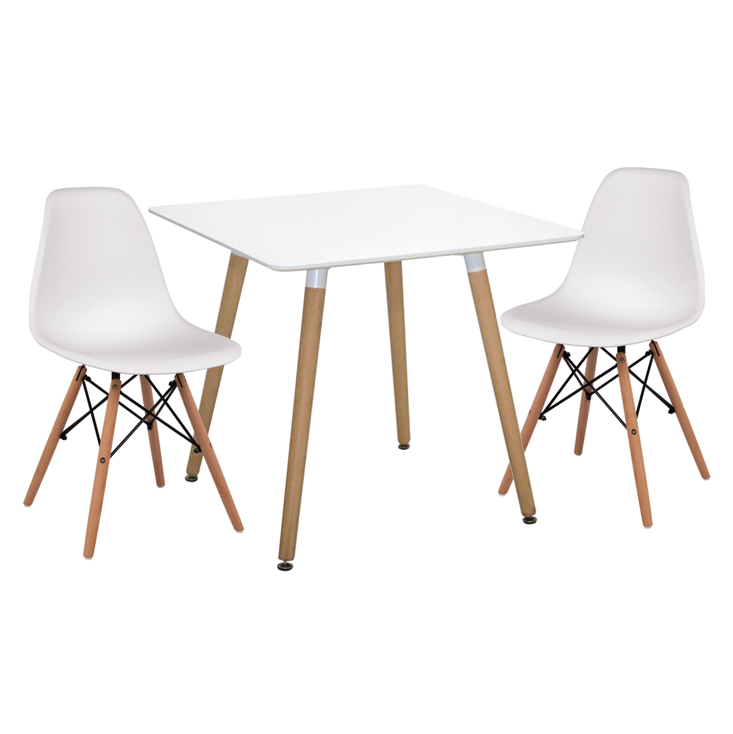 ΣΕΤ ΤΡΑΠΕΖΑΡΙΑΣ 3ΤΜΧ TWIST ΤΕΤΡΑΓΩΝΟ ΤΡΑΠΕΖΙ ΛΕΥΚΟ--2 ΚΑΡΕΚΛΕΣ ΛΕΥΚΕΣ 1