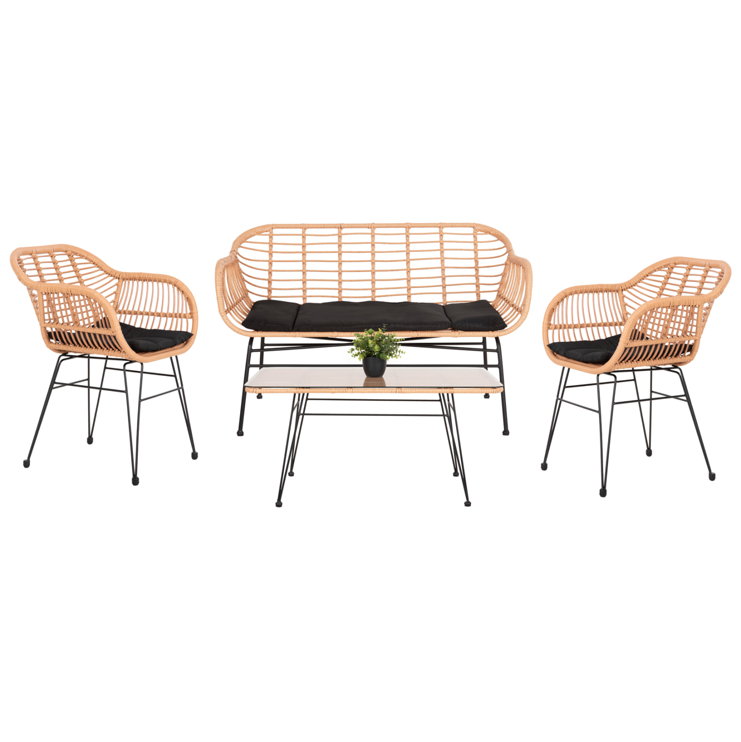 ΣΕΤ ΣΑΛΟΝΙ ΕΞΩΤΕΡΙΚΟΥ ΧΩΡΟΥ 4ΤΜΧ ALLEGRA HM21052 WICKER-ΜΕΤΑΛΛΟ 1