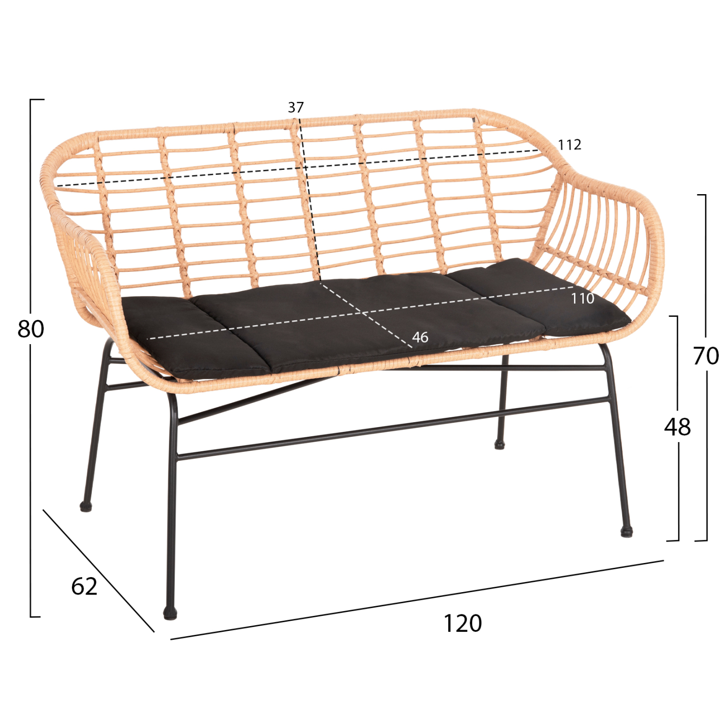 ΣΕΤ ΣΑΛΟΝΙ ΕΞΩΤΕΡΙΚΟΥ ΧΩΡΟΥ 4ΤΜΧ ALLEGRA HM21052 WICKER-ΜΕΤΑΛΛΟ 2
