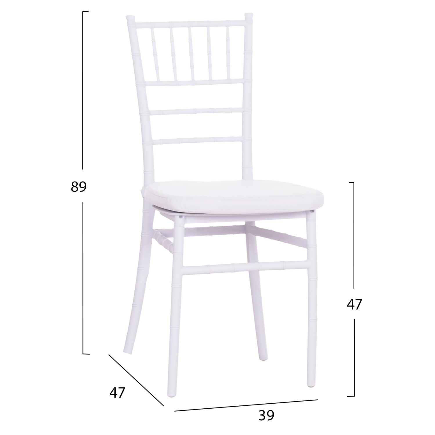 ΚΑΡΕΚΛΑ CATERING TIFFANY ΜΕ ΜΑΞΙΛΑΡΙ ΛΕΥΚΟ ΠΟΛΥΠΡΟΠΥΛΕΝΙΟ 39x47x89Yεκ. 2