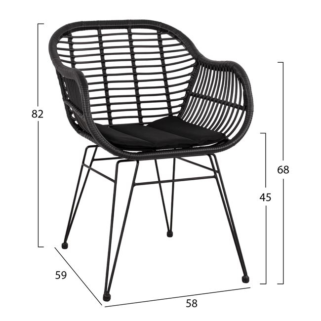 ΣΕΤ 7ΤΜΧ ALLEGRA WICKER ΜΕ ΤΡΑΠΕΖΙ 160X90X78Υ ΜΠΕΖ &amp; ΜΑΥΡΟ ΧΡΩΜΑ HM10516 4
