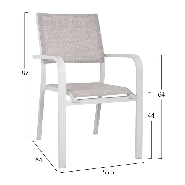 ΣΕΤ 5ΤΜΧ ΜΕ ΤΡΑΠΕΖΙ 120Χ80Χ75,5Υ &amp; ΠΟΛΥΘΡΟΝΕΣ ΑΛΟΥΜΙΝΙΟΥ ΣΕ ΛΕΥΚΟ ΧΡΩΜΑ 3