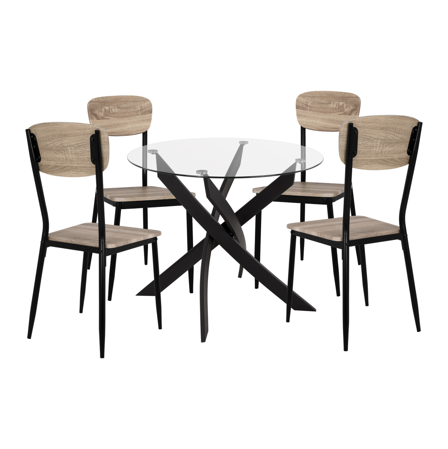 ΣΕΤ 5ΤΜΧ ΤΡΑΠΕΖΙ ΜΑΥΡΟ &amp; ΚΑΡΕΚΛΕΣ SONAMA ΜΕ ΜΑΥΡΙΑ ΠΟΔΙΑ 1