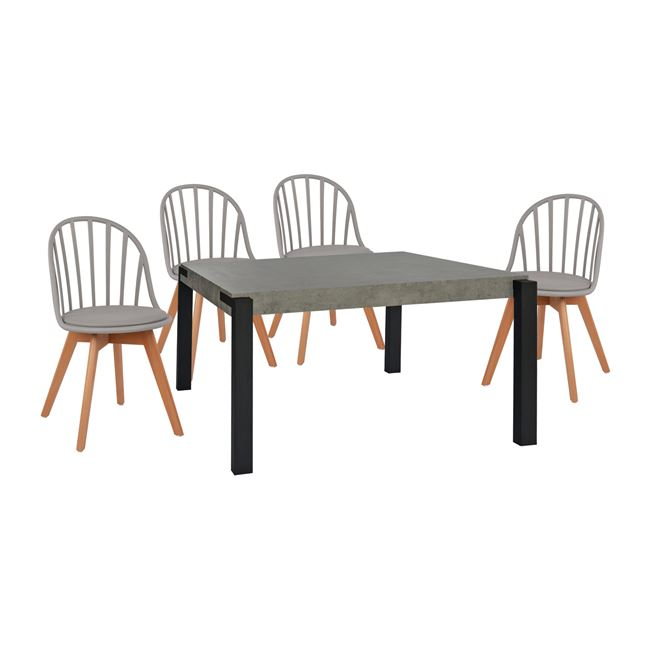 ΣΕΤ 5 ΤΜΧ ΤΡΑΠΕΖΙ 140x88x75 cm MDF ΜΕ ΚΑΡΕΚΛΕΣ ALINA HM11173 1