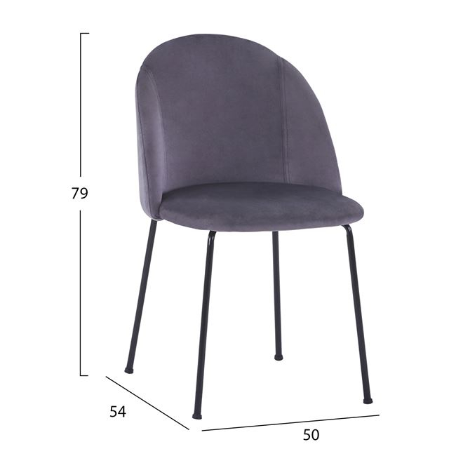 ΣΕΤ ΤΡΑΠΕΖΑΡΙΑΣ HM11181 5ΤΜΧ ΤΡΑΠΕΖΙ 140x80x75 cm MDF OLD BEECH &amp; ΚΑΡΕΚΛΕΣ CLARA ΓΚΡΙ ΒΕΛΟΥΔΟ 3