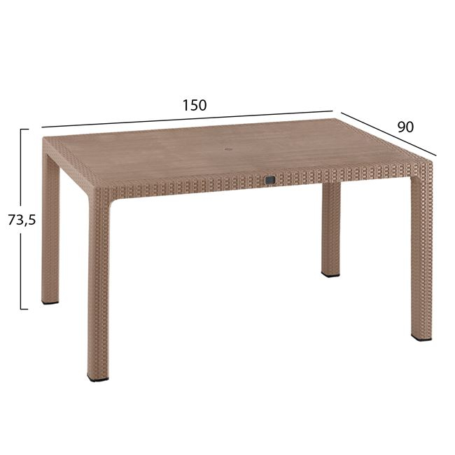 ΣΕΤ 5ΤΜΧ ΤΡΑΠΕΖΙ &amp; ΚΑΡΕΚΛΕΣ ΠΟΛΥΠΡΟΠΥΛΕΝΙΟΥ RATTAN ΣΕ ΧΡΩΜΑ ΚΑΠΟΥΤΣΙΝΟ HM10575.02 2