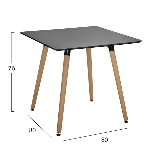ΣΕΤ 5ΤΜΧ ΤΡΑΠΕΖΙ MINIMAL ΜΑΥΡΟ &amp; VEGAS ΛΕΥΚΕΣ HM10601 80x80x74 cm. 2