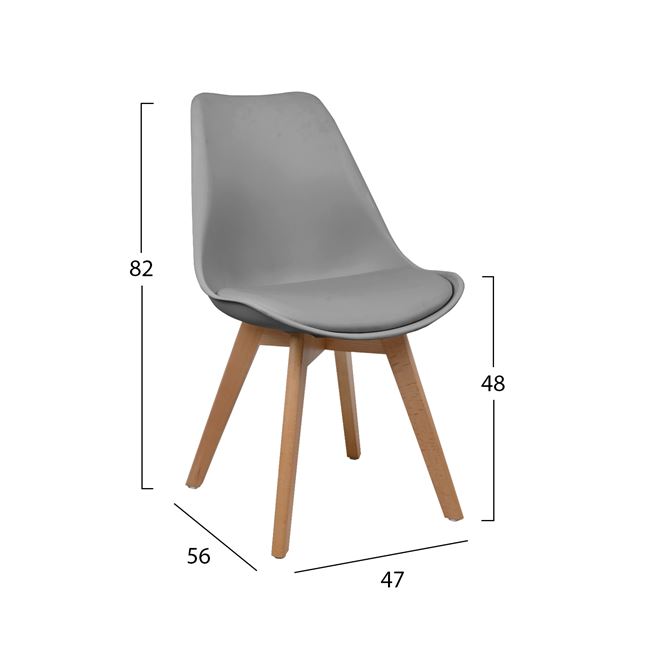 ΣΕΤ ΤΡΑΠΕΖΑΡΙΑΣ 5 ΤΜΧ ΤΡΑΠΕΖΙ ΟΞΙΑ ΜΕ ΚΑΡΕΚΛΕΣ VEGAS ΣΚΟΥΡΟ ΓΚΡΙ 120x80x73 cm 3