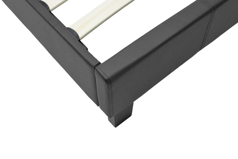 Κρεβάτι Nevil pakoworld 100x200 PU χρώμα μαύρο ματ 6