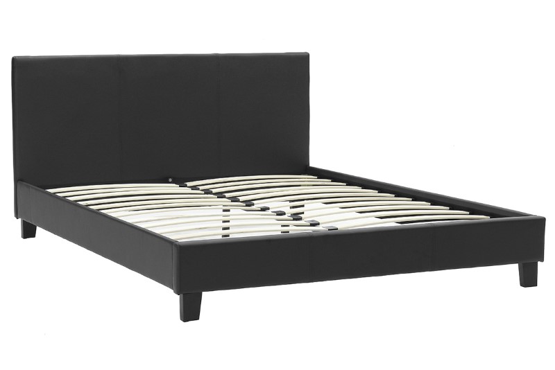 Κρεβάτι Nevil pakoworld 150x200 PU χρώμα μαύρο ματ 3