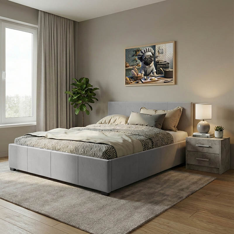 Κρεβάτι Norse pakoworld pu γκρι ματ με αποθηκευτικό χώρο 160x200εκ 1