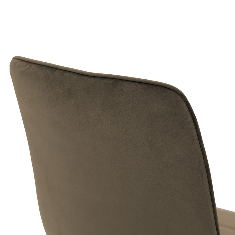 Καρέκλα Amalia pakoworld βελούδο καφέ-χρυσό πόδι 7