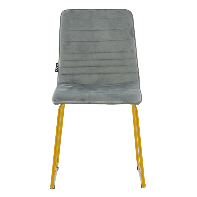 Καρέκλα Amalia pakoworld βελούδο γκρι-χρυσό πόδι 4