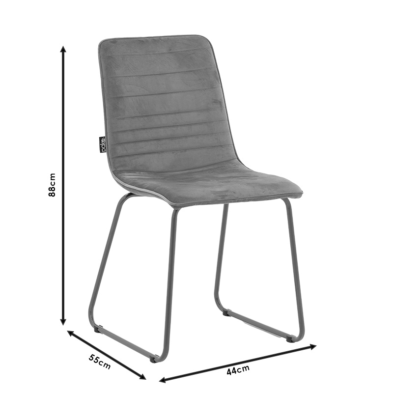 Καρέκλα Amalia pakoworld βελούδο γκρι-χρυσό πόδι 9