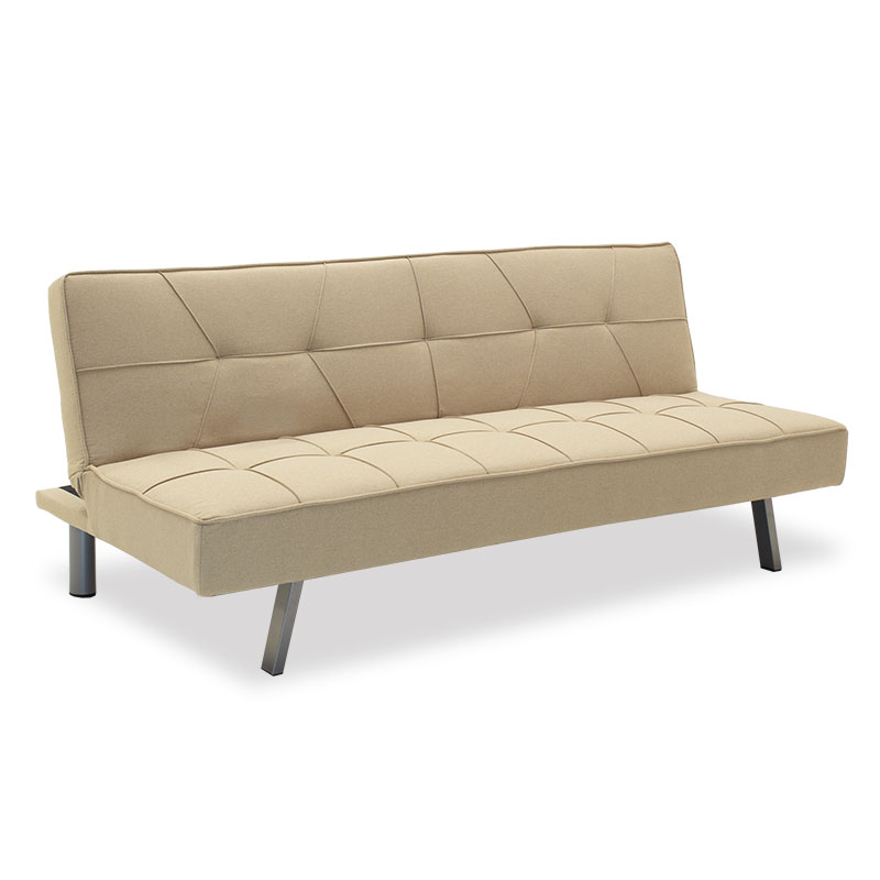Καναπές-κρεβάτι Travis pakoworld 3θέσιος με ύφασμα μπεζ 175x83x74εκ 2