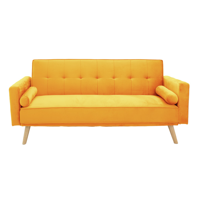Καναπές-κρεβάτι Success pakoworld 3θέσιος κίτρινο βελούδο 190x80x84εκ 4