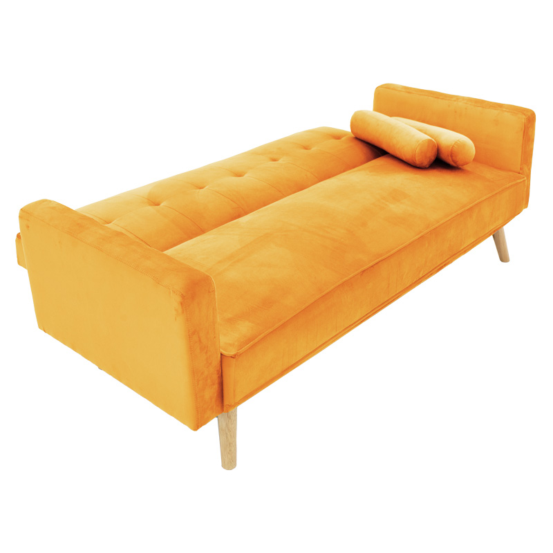 Καναπές-κρεβάτι Success pakoworld 3θέσιος κίτρινο βελούδο 190x80x84εκ 5
