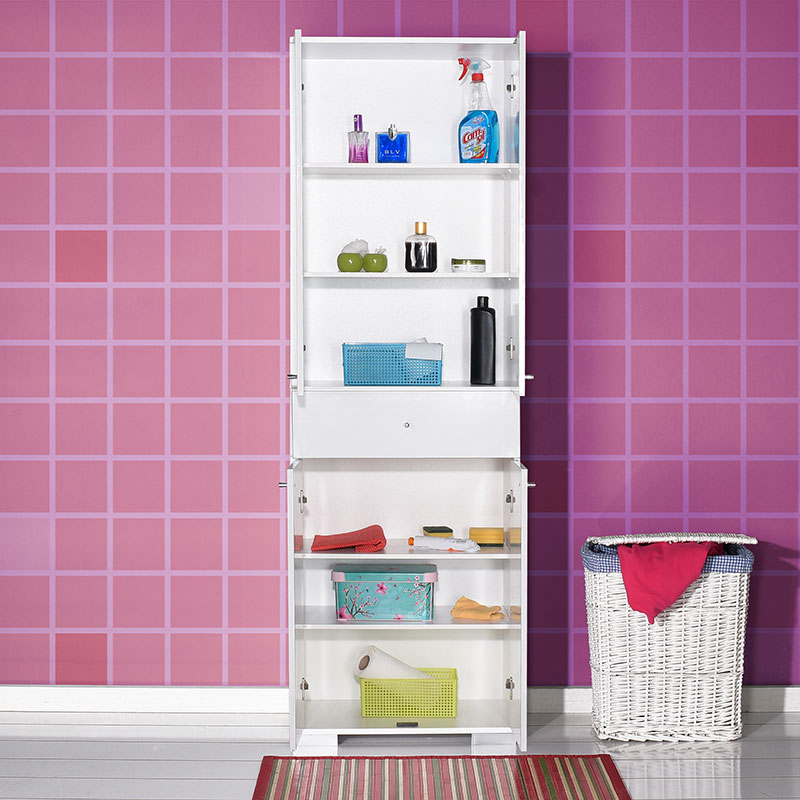 Ντουλάπα Chad pakoworld με συρτάρι λευκό gloss 60x40x187εκ 3