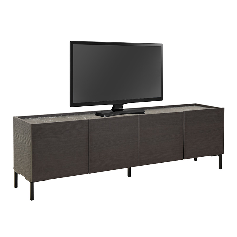 Έπιπλο τηλεόρασης Calliope pakoworld wenge-μαύρο μαρμάρου 180x44x57εκ 1