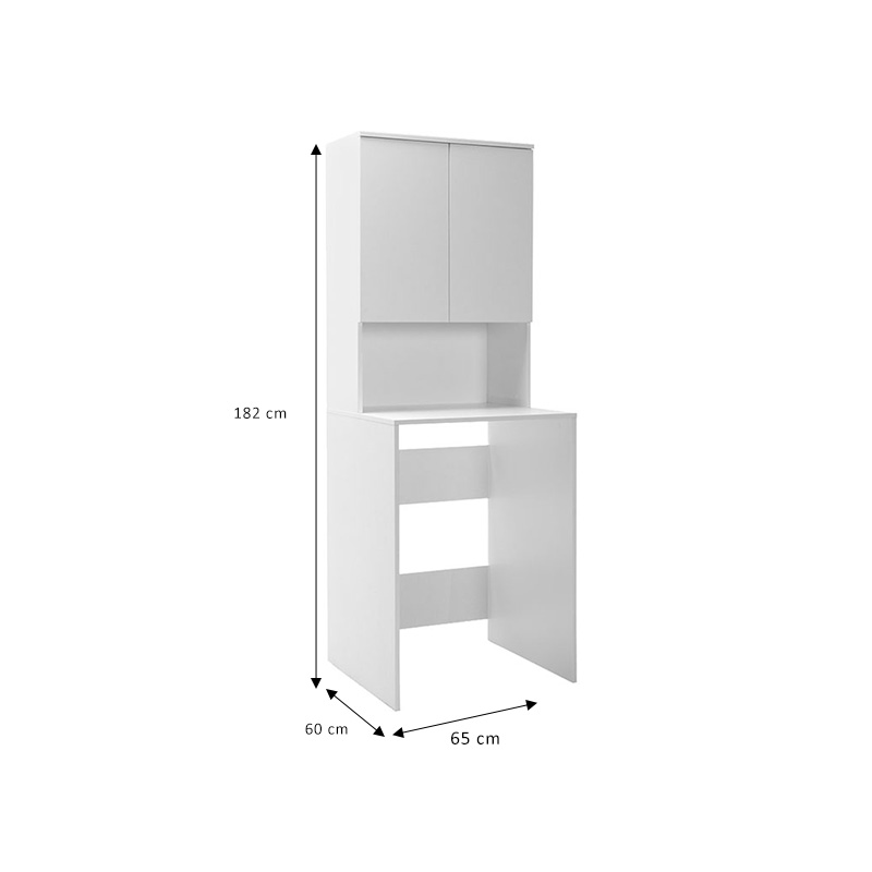 Έπιπλο πλυντηρίου Ryda pakoworld μελαμίνης λευκό 65x60x182εκ 5