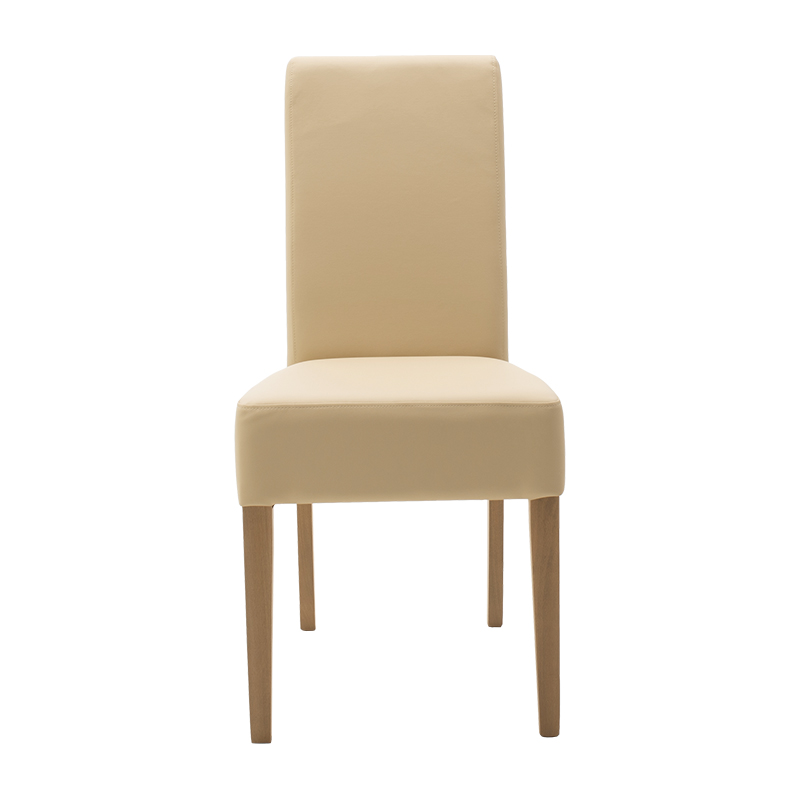 Καρέκλα Ditta pakoworld PU εκρού- πόδι μασίφ ξύλο sonoma 4