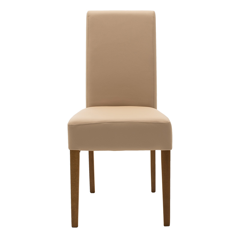 Καρέκλα Ditta pakoworld PU μόκα-πόδι μασίφ ξύλο καρυδί 5