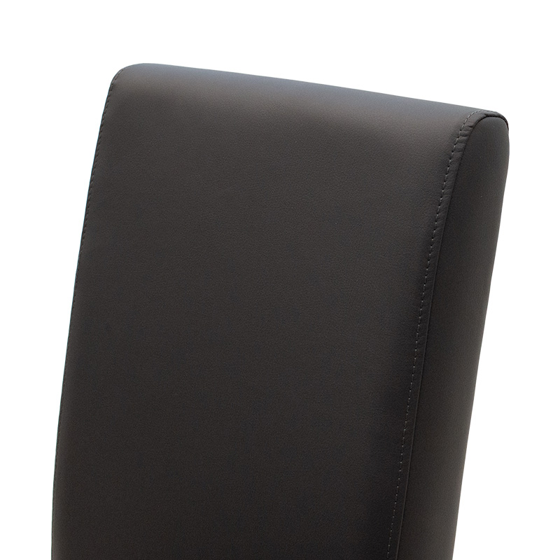 Καρέκλα Ditta pakoworld PU ανθρακί-πόδι μασίφ ξύλο wenge 6