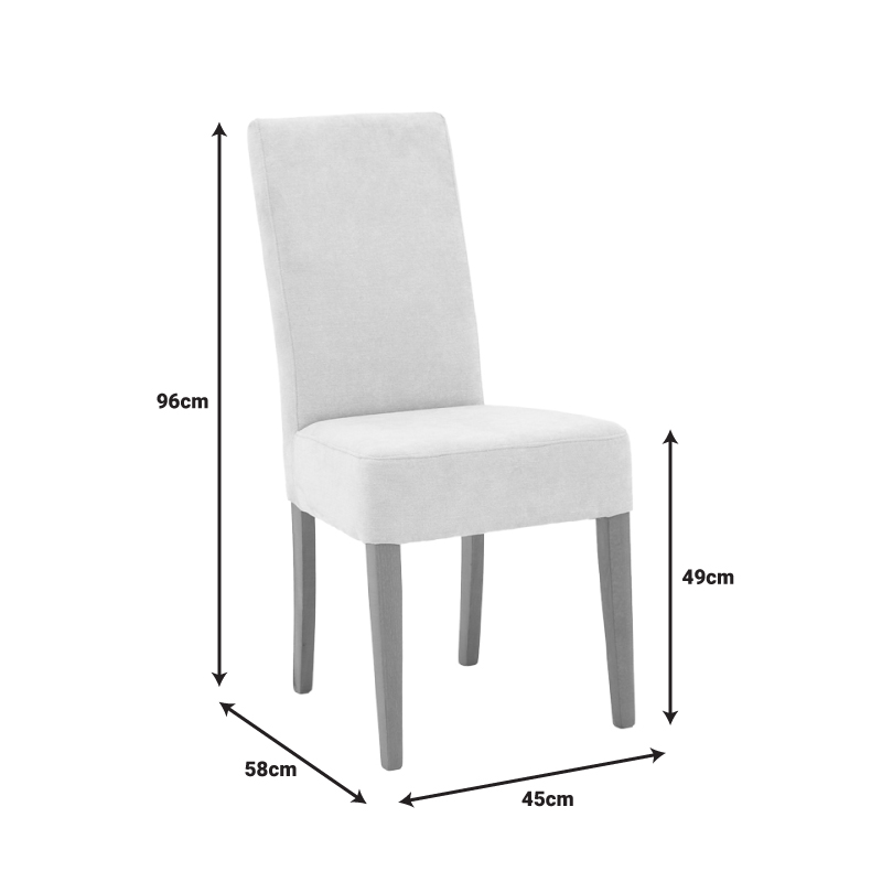 Καρέκλα Ditta pakoworld ύφασμα σε γκρι-μπεζ απόχρωση με πόδι μασίφ ξύλο σε καρυδί απόχρωση 9