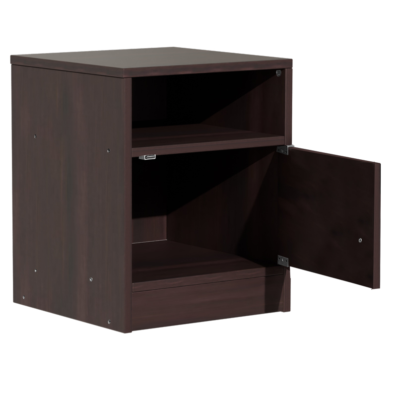 Κομοδίνο Foly pakoworld με ένα ντουλάπι καρυδί 40x40x50εκ 2