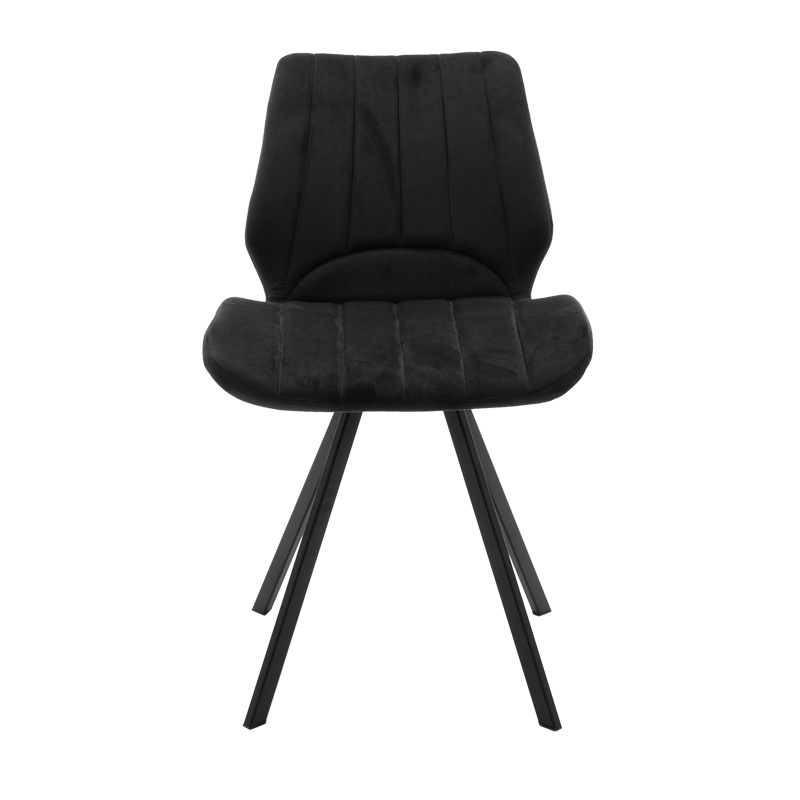Καρέκλα Sabia pakoworld βελούδο μαύρο-πόδι μαύρο μέταλλο 46x55x80εκ 3