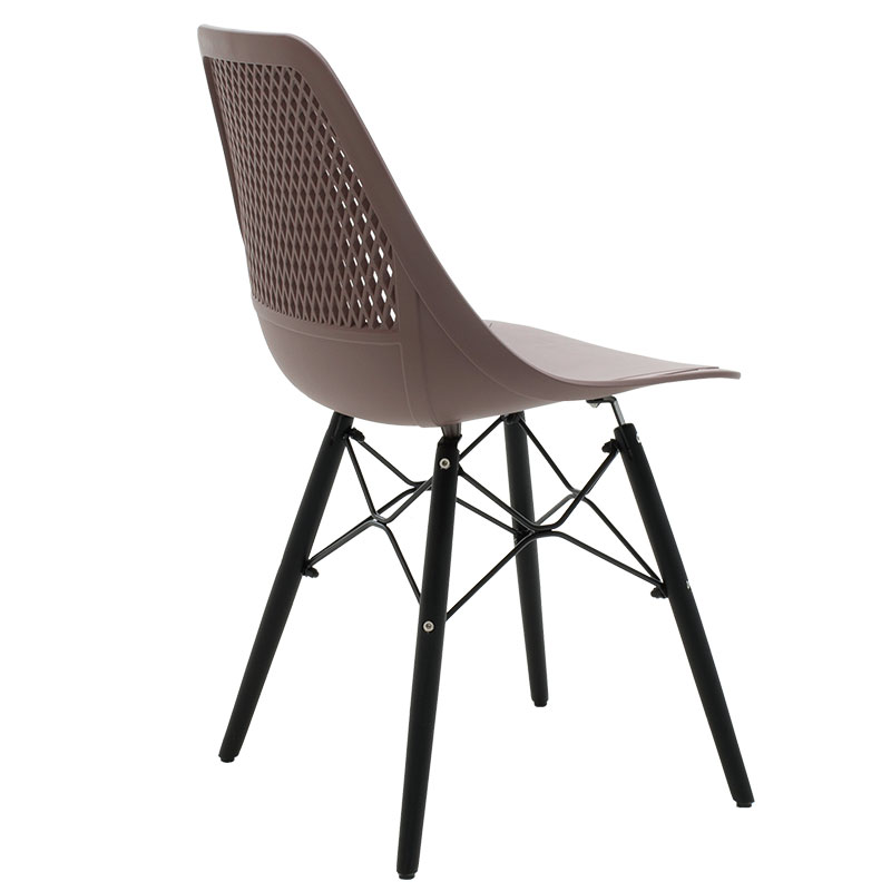 Καρέκλα Ninja pakoworld PP μόκα-μαύρο πόδι 2