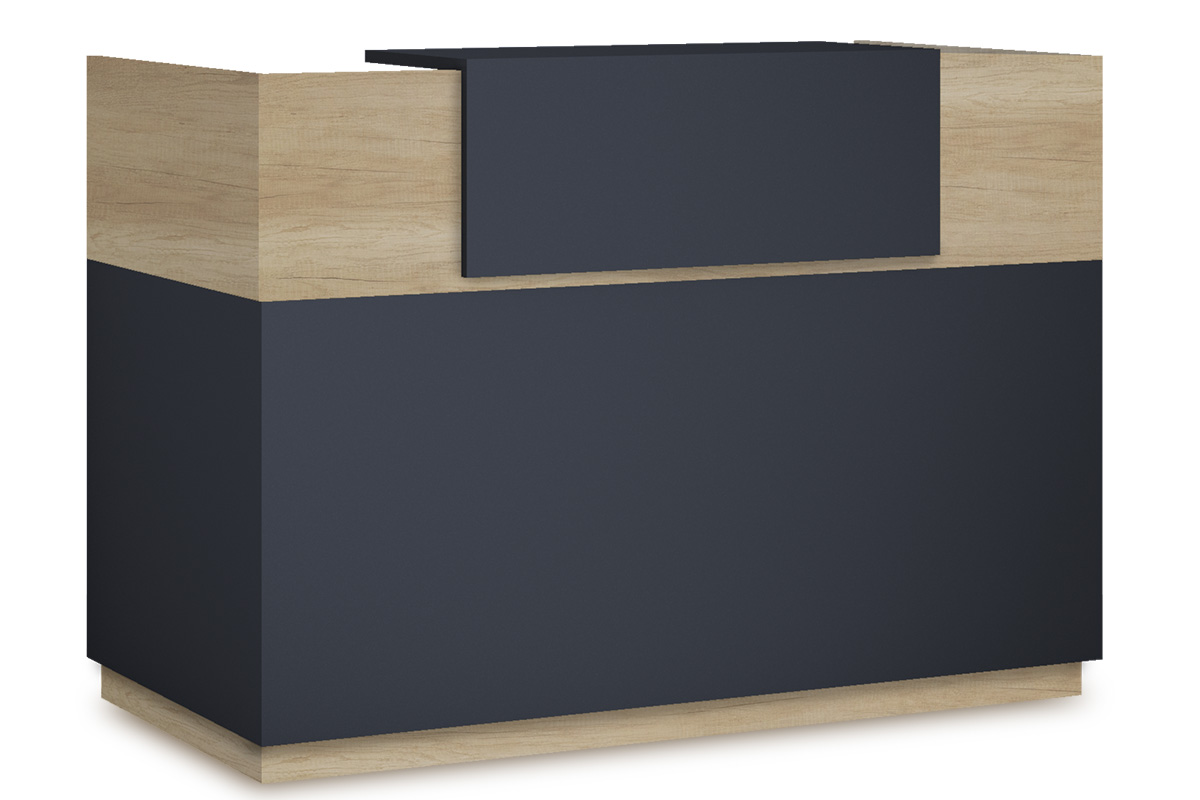 Γραφείο reception Lotus pakoworld σε χρώμα φυσικό - ανθρακί 180x70x110εκ 1