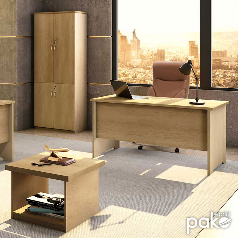 Γραφείο εργασίας επαγγελματικό Amazon pakoworld χρώμα sonoma 150x75x75εκ 2