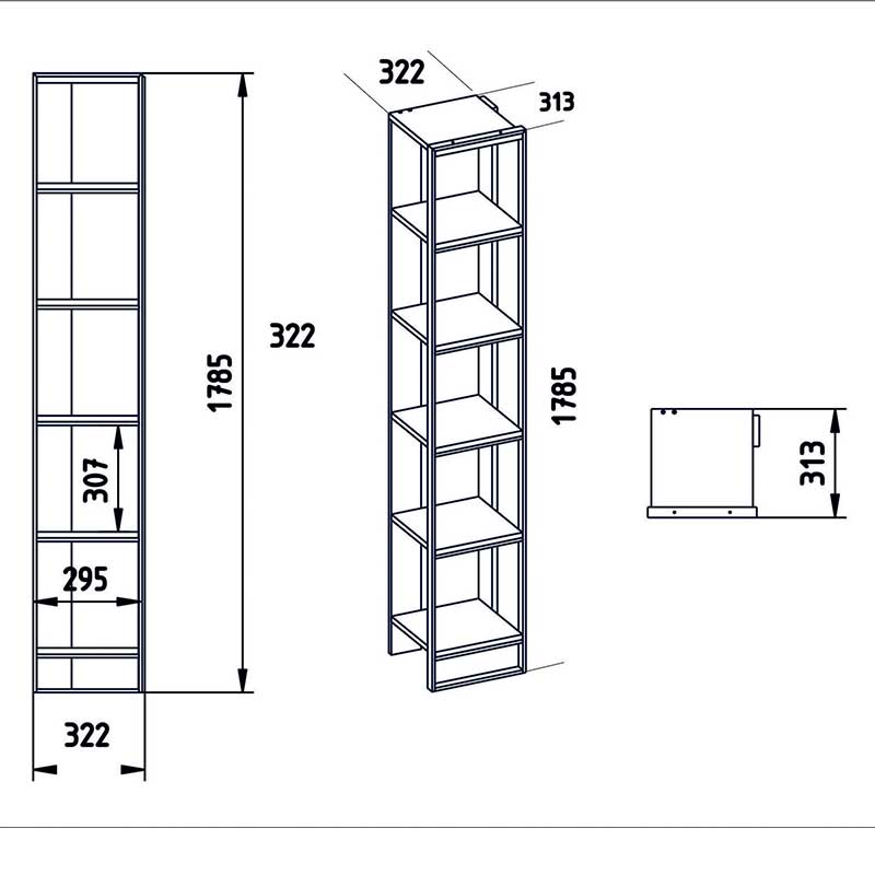 Βιβλιοθήκη Marble pakoworld χρώμα λευκό μαρμάρου-χρυσό 32x31,5x178,5εκ 4