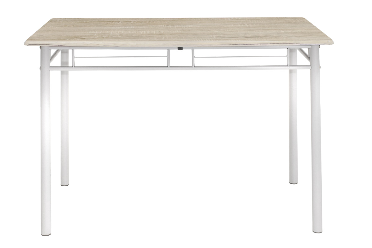 Τραπεζαρία Roza pakoworld σετ 5τμχ χρώμα sonoma - πόδια λευκό gloss 120x70x75εκ 5