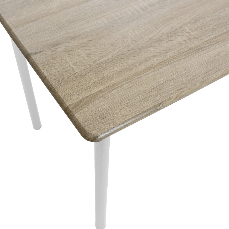 Τραπεζαρία Roza pakoworld σετ 5τμχ χρώμα sonoma - πόδια λευκό gloss 120x70x75εκ 6