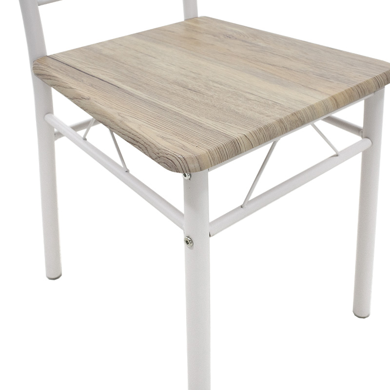 Τραπεζαρία Roza pakoworld σετ 5τμχ χρώμα sonoma - πόδια λευκό gloss 120x70x75εκ 9