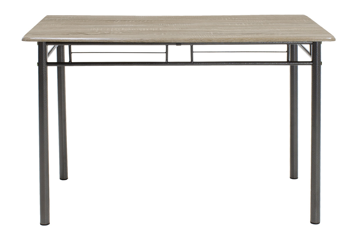 Τραπεζαρία Roza pakoworld σετ 5τμχ χρώμα sonoma - πόδια ανθρακί σφυρήλατο 120x70x75εκ 5