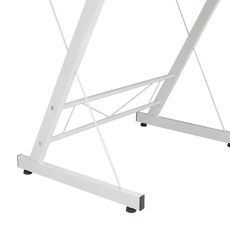 Γραφείο γωνιακό αναστρέψιμο Levi pakoworld-MDF χρώμα oak-λευκό 158x120x73εκ 6