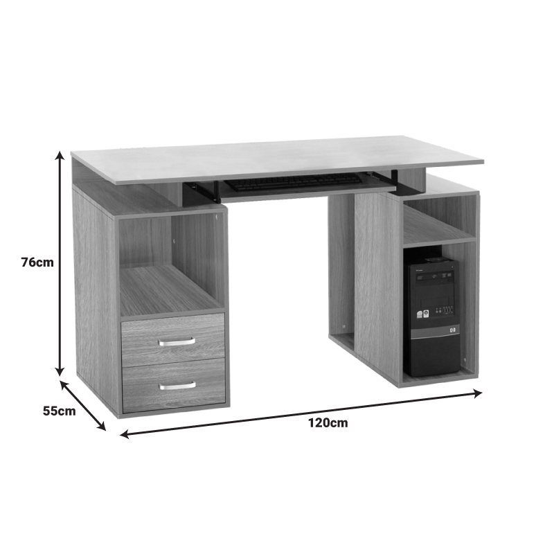 Γραφείο υπολογιστή Liberion pakoworld σε απόχρωση sonoma 120x55x76εκ 2