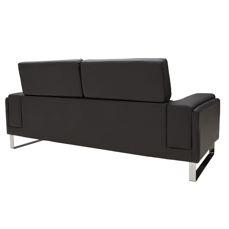 Καναπές Shea pakoworld 3θέσιος pu μαύρο-inox 198x80x87εκ 6