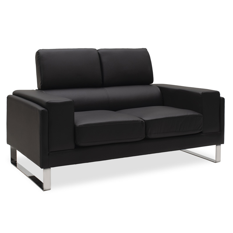 Καναπές Shea pakoworld 2θέσιος pu μαύρο-inox 158x80x87εκ 2