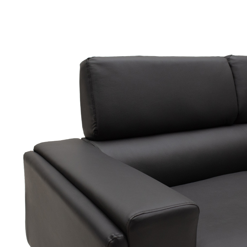 Καναπές Shea pakoworld 2θέσιος pu μαύρο-inox 158x80x87εκ 4