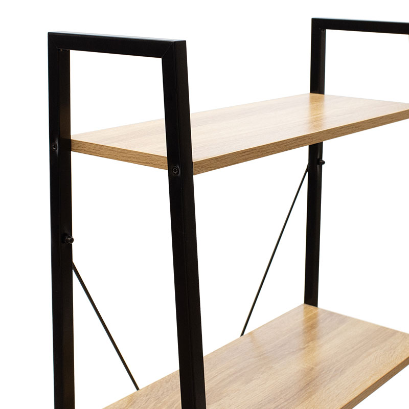 Βιβλιοθήκη- Ραφιέρα Ramon pakoworld φυσικό-μαύρο 60x23x145,5εκ 4