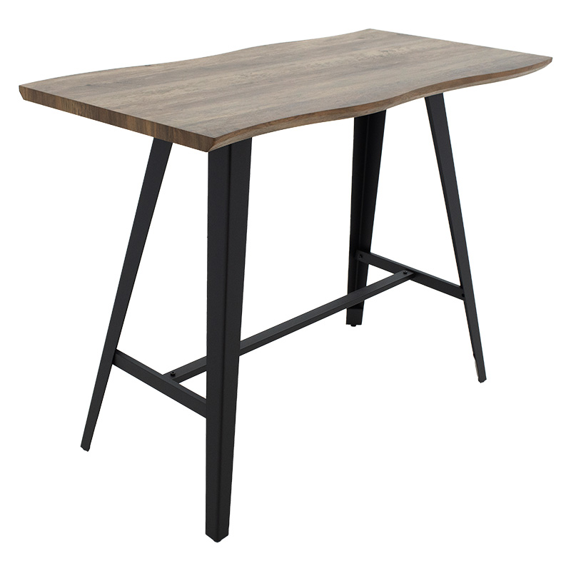 Tραπέζι μπαρ Fortitude pakoworld MDF καρυδί - πόδι μαύρο 140x70x103.5εκ 4